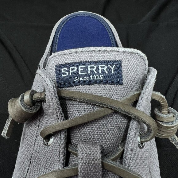 Sperry Womens Topsider Mules Gray STS84170 Canvas Size US 10 / 7.5 UK - READ - Picture 4 of 10